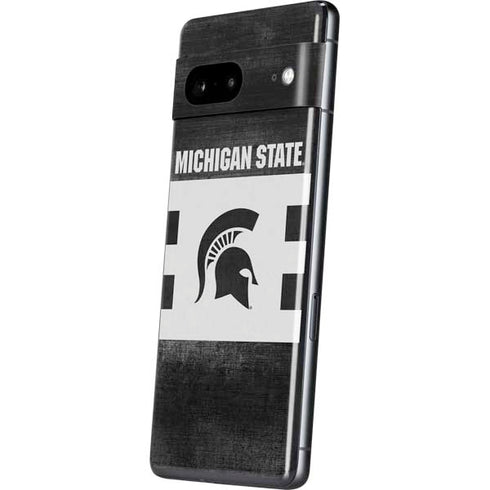 Michigan State University Black and White Stripes Pixel Skins